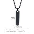 Fashionable Boys Pendant and Bar Necklace for Men, Stainless Steel  Black. 