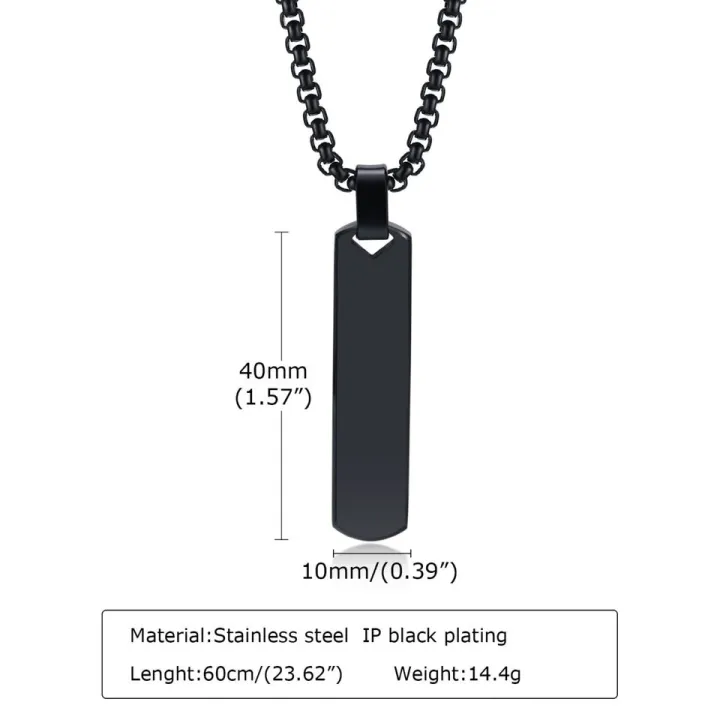 Fashionable%20Boys%20Pendant%20and%20Bar%20Necklace%20for%20Men,%20Stainless%20Steel%20%20Black%20-%20Image%208