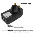 100Mbps Passive UK Plug CCTV IP Camera Power Supply Adapter. POE Injector POE Switch Adaptors Over Ethernet.