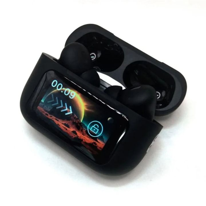 Airpods%20A9%20pro%20TWS%20Bluetooth%20Headphones%20Wireless%20Earbuds%20Touch%20Screen%20Display%20with%20Earbuds%20-%20Black%20-%20Image%207