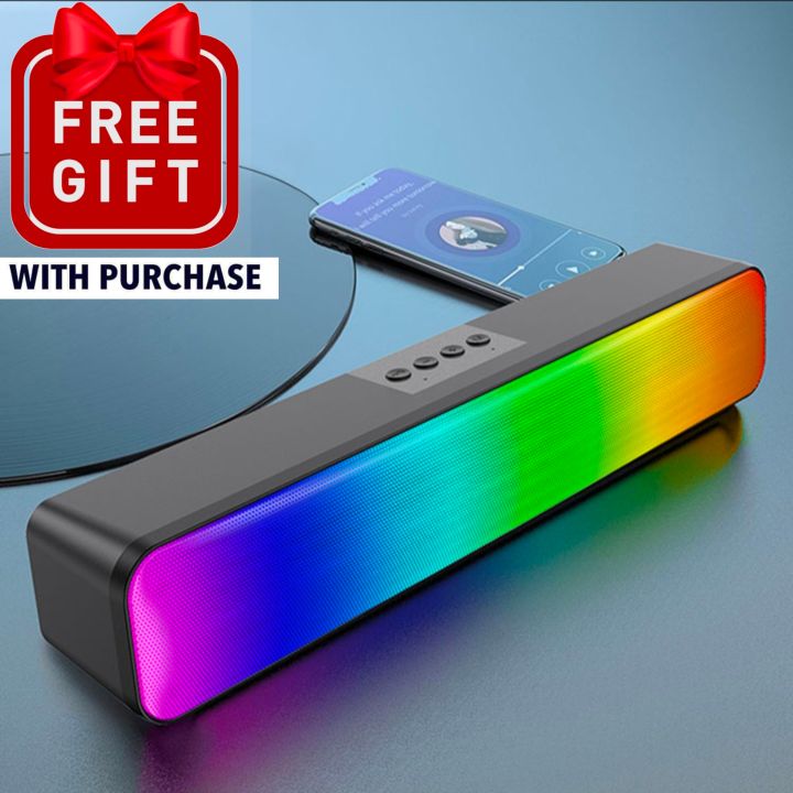 RGB Pro Gaming Desktop Soundbar, Computer Speaker with Dynamic Lighting ...