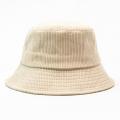 Winter Warm Corduroy Velvet Bucket Hat Ribbed Solid Color Fisherman Cap.