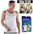 Slim N Lift - Slimming Shirt For Men/Slim N Lift Slimming Vest For Men/Slim N Lift Men/Slim N Lift Men Sliming Belt White. 