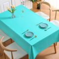 Simple solid color tablecloth wholesale waterproof and oilproof pvc tablecloth ins style hotel tablecloth plain blue fabric. 