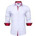 Luxury Silk Shirts for Men Long Sleeve Solid White Gold Pink Blue Green Black Two Color Slim Fit Male Blouses Tops Barry Wang.