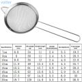 VOLL - Fine Mesh Strainer for Kitchen Stainless Steel Tea Colander Long Handle Food Sifter Flour Sieve Baking Tool, 7cm. 