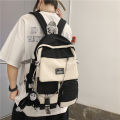 Schoolbag Women's Korean-Style Junior High School College Students Backpack Men's Street Fashion Large Capacity Fashion Backpack Trendy Cool Computer Bag. 