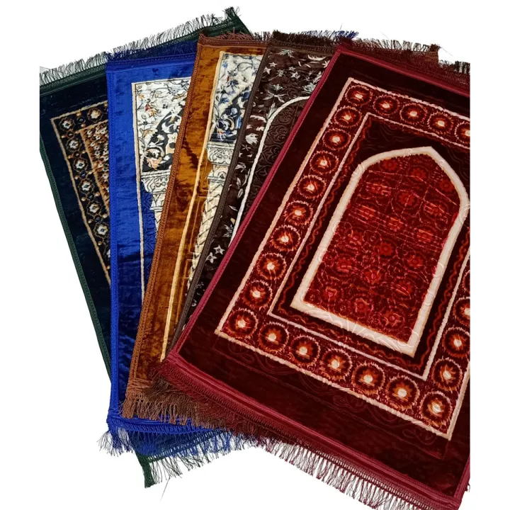 China%20Prayer%20Mat%20(Jaynamaz)%20-%20Extra%20Soft%20Velvet%20Mixed%20Green,Red,Silver,Golden,Chocolate,Blue,Marron,%20colours%20Form%20Suba%20International%20-%20Image%202