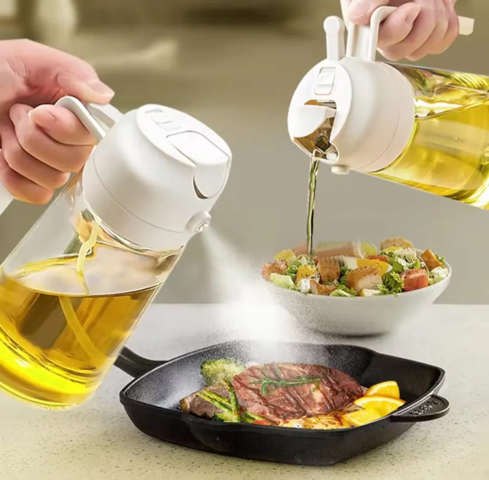 Glass Cooking Oil Spray Bottle In Oil Sprayer For Cooking, 16oz/500ml Glass Oil Spray Bottle