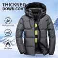 White Duck Down Jacket Men Winter Men's Coat Windproof Removable Cap Parkas Solid Color Outdoor Casual Hooded Overcoat Clothes.