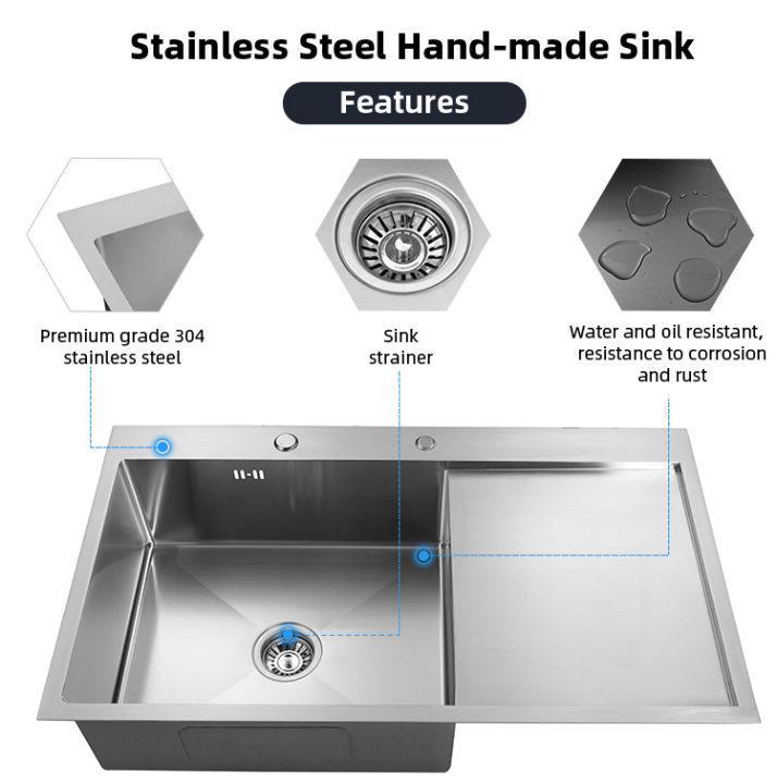 italian%20Style%20Above%20Counter%20201%20Stainless%20Steel%20Kitchen%20Sink%20With%20Drainboard%20Tray%20-%20Image%204