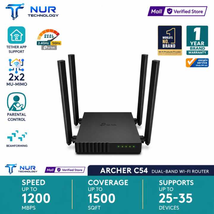 TP-Link Archer C54 Ethernet Dual-Band AC1200 Mbps Wi-Fi Router