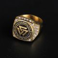 Stainless Steel Men's Ring Tau Gamma Phi Fraternity Ring with Rhinestone Size 6-13. 