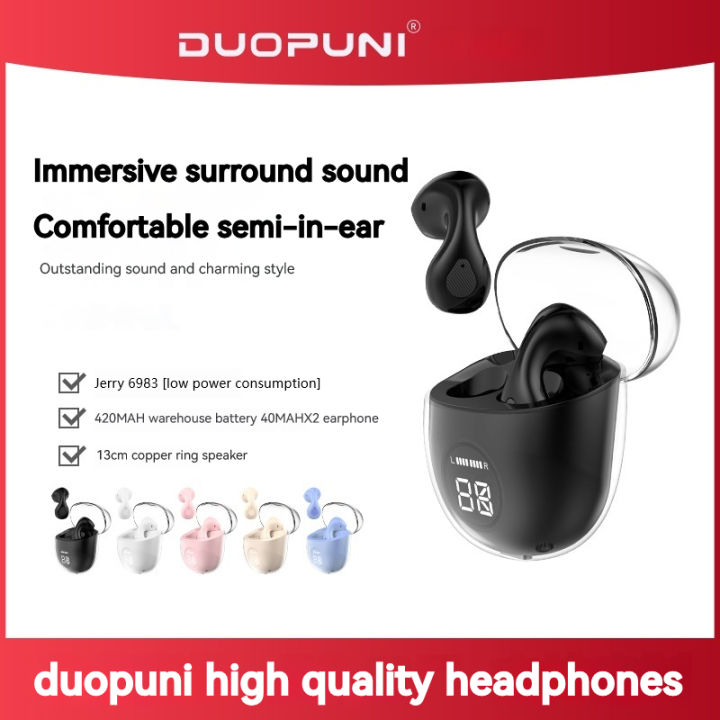 DUOPUNI Bass Transparent TWS True Wireless Bluetooth Headset Charging Compartment 5.3 Binaural In-Ear Stereo Ultra Long Life