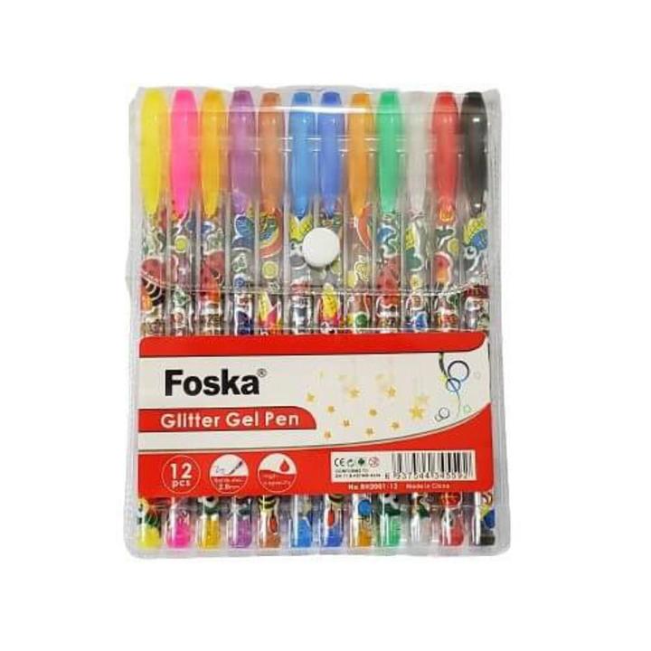 Foska Glitter Gel Pen 12 Pcs - Main Image