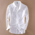 WHITE Cotton Long Sleeve Formal Shirt for Men.