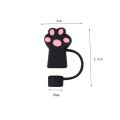 Cute 10mm Cat Paw Straw Cover Spill-Proof Reusable Straw Stopper Dust-Proof Straw Topper Party. 