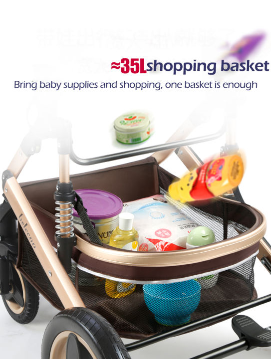 Belecoo%20Baby%20Stroller%202%20in%201/3%20in%201%20High%20Landscape%20Pushchair%20Reclining%20Baby%20Carriage%20Foldable%20Pushchair%20Cradle%20Puchair%20-%20Image%205