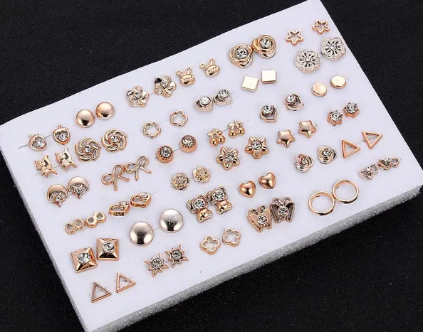 36Pairs%20Earrings%20Mixed%20Styles%20Rhinestone%20Sun%20Flower%20Geometric%20Animal%20Plastic%20Stud%20Earrings%20Set%20For%20Women%20Girls%20Jewelry%20-%20Image%203