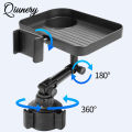 Qiunery Cup Holder Expander Tray For Car 360° Rotation Adjustable Base Food Tray Table Cup Holder Phone Holder Interior Supplies. 