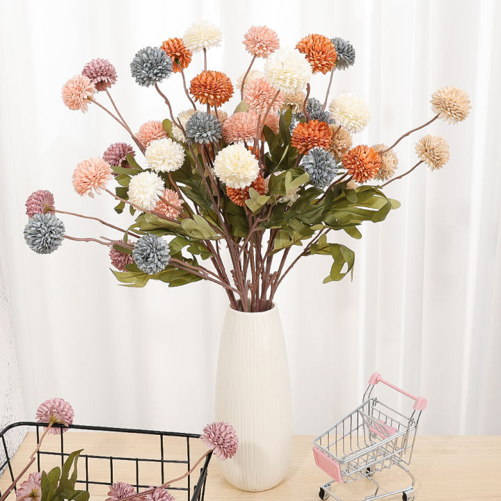 1/3PCS 5Branches/Piece Simulation Dandelion Ball Plant Child's Room Decoration Bouquet Beautiful Silk Flower INS Style Home Vase Arrangement Flowers