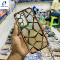 Vivo Y04 Geometric Diamond Shape Phone Case With Chrome Electroplated Plating Cover Zone For Vivo Y 04 Back Cover.