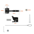 2 Pack Self Locking Gate Latch for Wooden Fence Heavy Duty,with Steel Spring Cable Pull String Gate Hardware Gate Lock. 