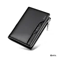 Avro Men's Soft PU Leather Business Wallet Multi-Card Slot With ID Holder Solid Color Travel Money Bag For Men.