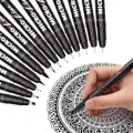Superior Black Micro Fineliner Pens Set 16 Pcs Ultra Fine Tip Drawing & Writing Pens. 