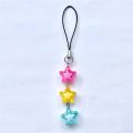 Cute star mobile phone charm, kawaii phone charm strap, clear phone charm, gift to her, colorful mobile phone charm.