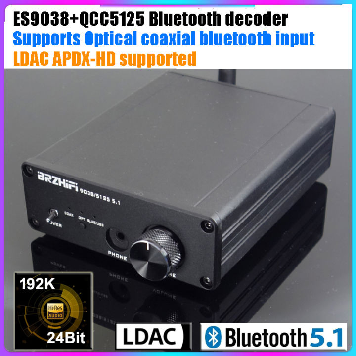 ES9038Q2M DAC QCC5125 Bluetooth 5.1 DAC Board APTX-HD LDAC HIFI Sound Decoder JRC5534DD Bluetooth Receiver Decoding 192K 24Bit
