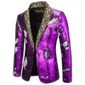 Luxury Gold Sequin Glitter Jacket Men Slim Fit Notched Lapel Blazer Jacket Mens Nightclub Stage Singers Blazers Costume Homme. 