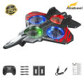 FLH DO1 EPP Foam RC Fighter Jet 2.4G 4 Channels Drone Intelligent Altitude Hold Helicopter Toy, with 2 Batteries. 
