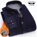 Winter Warm Thick Mens Corduroy Shirts Casual Long Sleeve Solid Regular Fit Business Man Leisure Shirt 2022 New Comfortable Tops.