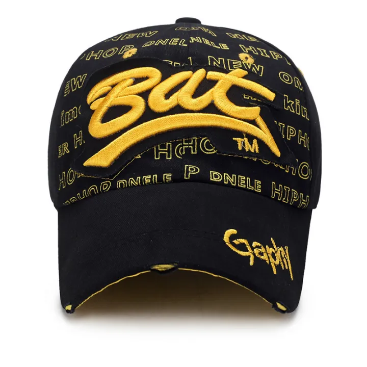 Spring%20New%20Ripped%20Baseball%20Cap%20Men's%20Three-dimensional%20Embroidery%20BAT%20Patch%20Sun%20Hat%20Women's%20Outdoor%20Sun%20Hat%20-%20Image%202