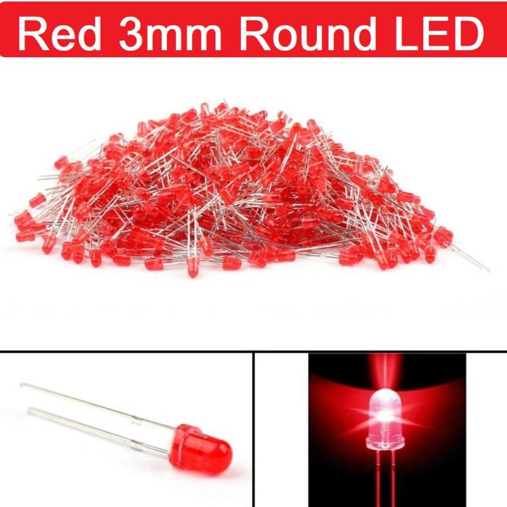 50Pcs- 3mm COLORFUL RED LED 3mm Round LED Light Emitting Diode Basic Red Light Bulbs For Electronics Project Indicator Front Panels LED Light DIY
