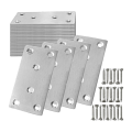 24Piece Mending Plate with Screws Flat Brace Silver Heavy Duty Flat Straight Brackets Metal Mending Plate for Metal Wood.