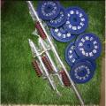Two 10 Inch Sticks with Eight Piss Dumbbell Sets and 3 Feet Bar - 10 kg - Blue and Silver Combo - Complete Fitness Solution. 