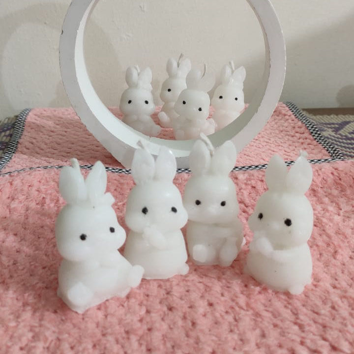 Mini Rabbit Candle Birthday Gift Hand Made - 4 PCS set | Daraz.com.bd