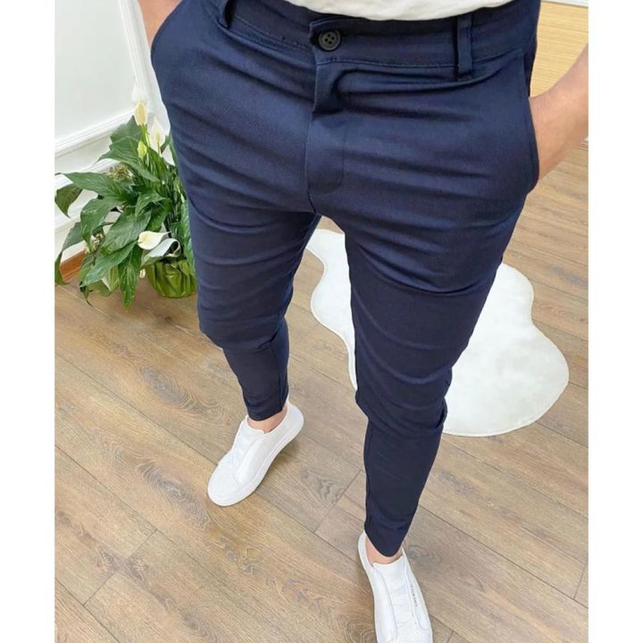 Men's%20Casual%20High%20Stretch%20Thick%20Pencil%20Pants%20New%20Solid%20Color%20Slim%20Fit%20Business%20Formal%20Office%20For%20Men%20Daily%20Wear%20Cotton%20Trousers%20-%20Image%202
