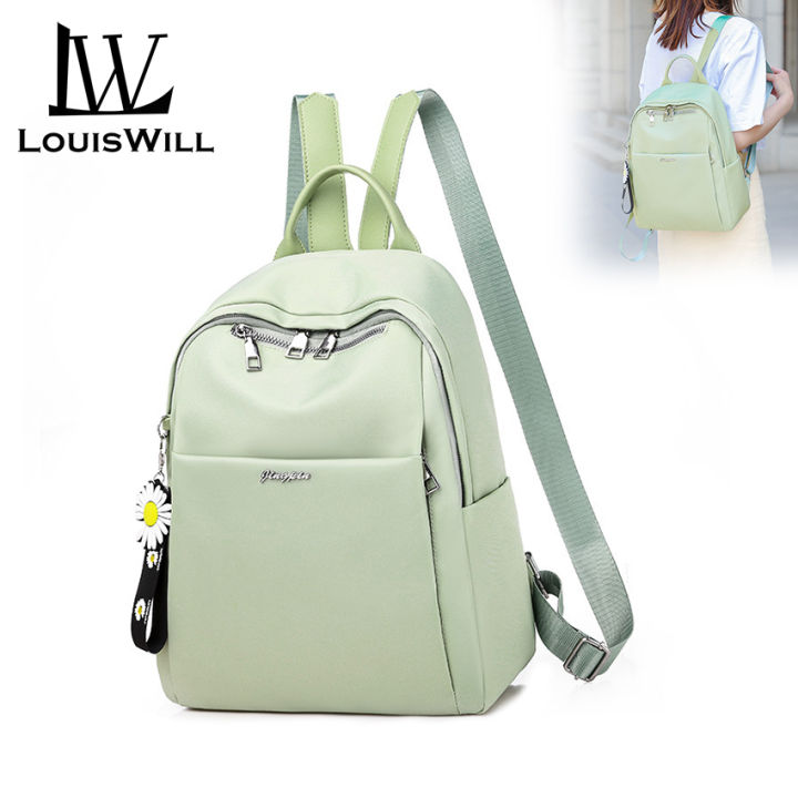 LouisWill Woman Backpack Candy color Shoulder Bags Fashion Daisy Ornament Backpack Shoulder Bags PU Women Bag Large Capacity Premium Oxford Travel Hiking Outing Backpack