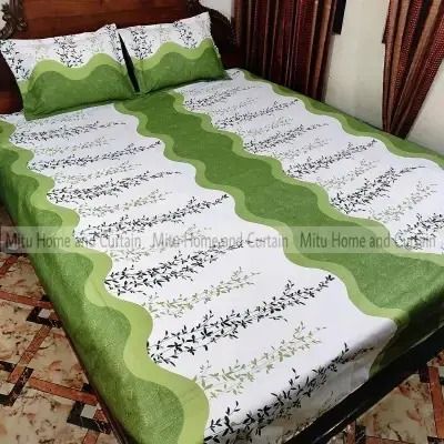 King Size Bed Sheet Set with Pillow Cover Chador set 7.5×8.25 feet Full Cotton Fabric in Red, Blue, Pink, Green - Reliable and Durable Bedding