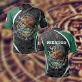 2023 Mexico National Flag Polo Shirt Shield Emblem Round Pattern Men's Clothing 3D Casual Street Fashion POLO Shirt. 