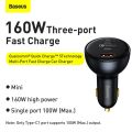 Baseus 160W Car Charger QC 5.0 Fast Charging  USB Type C to Type c cable  Quick Charger For Car Phone Charger. 