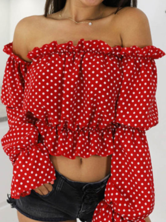 Candy%20Color%20Off%20Shoulder%20Crop%20Tops%20women%20Summer%20dot%20print%20lantern%20sleeve%20shirts%20Lady%20Slash%20neck%20beach%20blouse%20-%20Image%205
