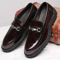 Mens Thick Platform Formal Shoes Round Toe Slip On Genuine Leather Casual Shoes Casual Party Men Shoes Large Size 38-46 KEEMEEUYZO.