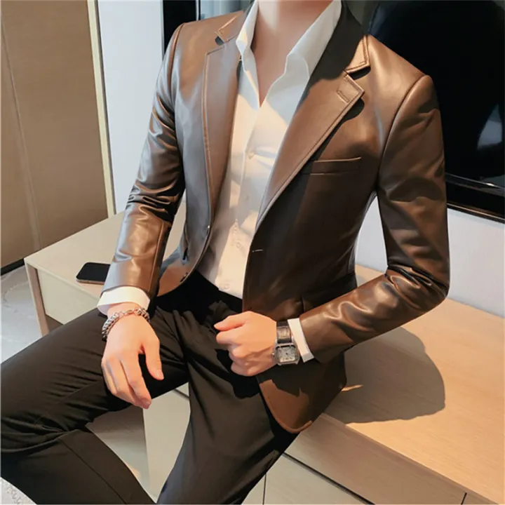 Autumn%20Winter%20Men's%20Leather%20Jackets%20Fashion%20Slim%20Solid%20Color%20Turn%20Down%20Collar%20Leather%20Blazer%20Coats%20Men%20Business%20Casual%20PU%20Jacket%20-%20Image%205