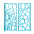 2Pcs Useful Geometric Ruler Clear Scale Study Lightweight Multi Shaped Hollowed-out Drawing Template.