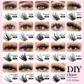 YUANZHIJIE Mix Length Fluffy Individual DIY Clusters Eyelash Extension C D Curl 144 pcs Natural Segmented Eyelash Makeup Tools.