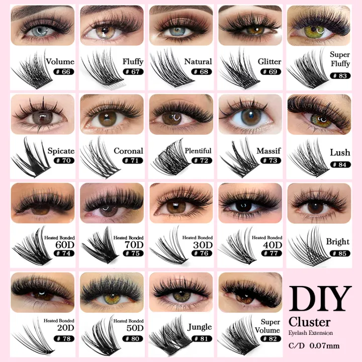 YUANZHIJIE%20Mix%20Length%20Fluffy%20Individual%20DIY%20Clusters%20Eyelash%20Extension%20C%20D%20Curl%20144%20pcs%20Natural%20Segmented%20Eyelash%20Makeup%20Tools%20-%20Image%202